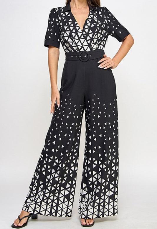 090524 - Shelby Border Printed Jumpsuit with Belt