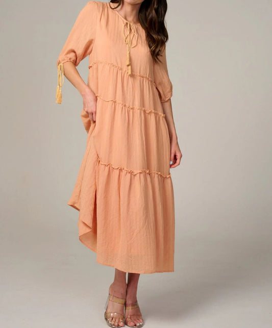 060925 - Tyra V-neckline Tiered Maxi Dress