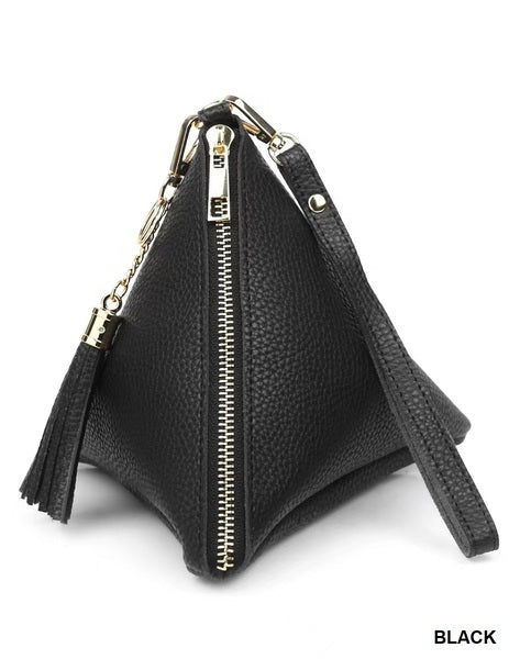 030924 - Amayah Pyramid Shape Tassel Wristlet Bag