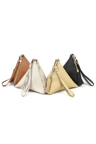 030924 - Amayah Pyramid Shape Tassel Wristlet Bag