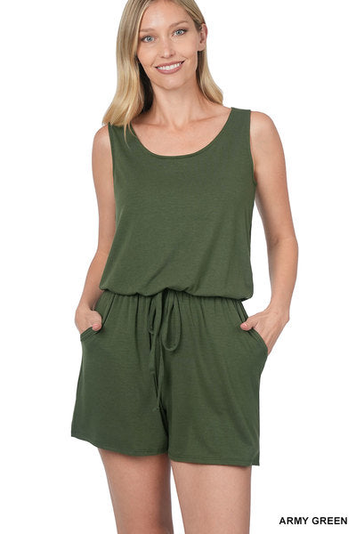 031124 - Sheila Sleeveless Romper with Pockets