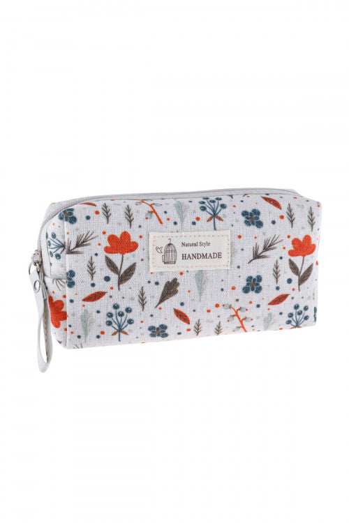 (643) Tiny Plant Print Cosmetic Bag