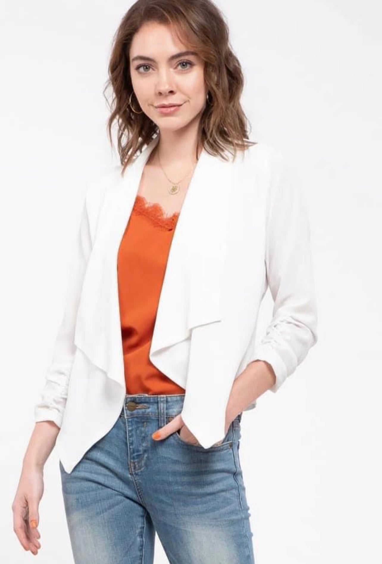 7363 Light Crunch Sleeve Blazer