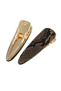 (4513) - Snake Skin Leather Hair Clips