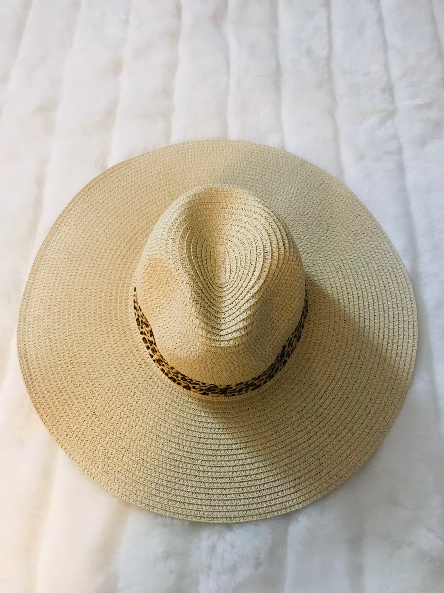 Wide Brim Hat with animal print