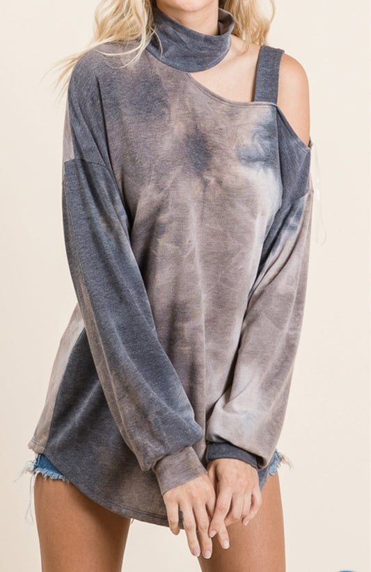 Charcoal Tie Dye Top