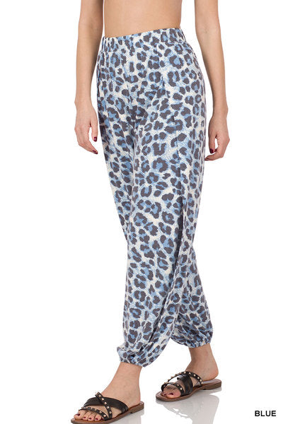 (4173) - Genie Leopard Print Slit Side Pants