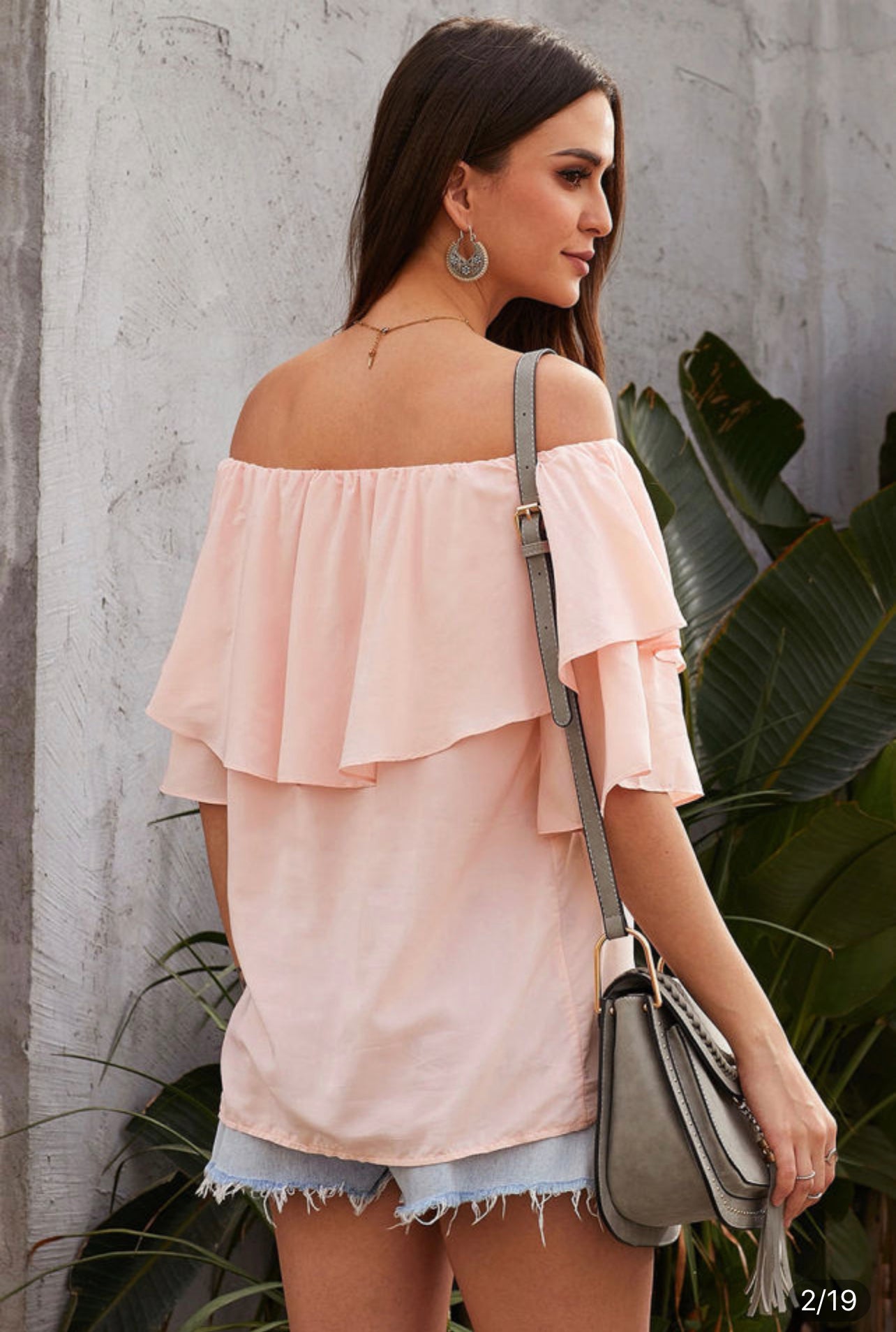 Soft Breeze Frilling Off-Shoulder Top