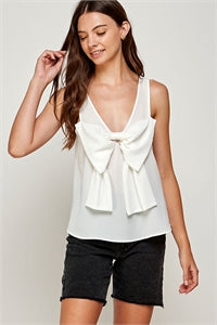 (312) Amber Ribbon Front White Top