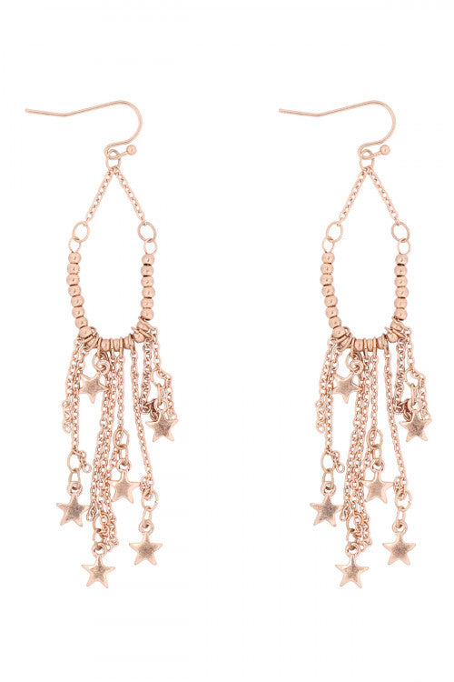 (4503)Tear Drop Dangle Star Earrings